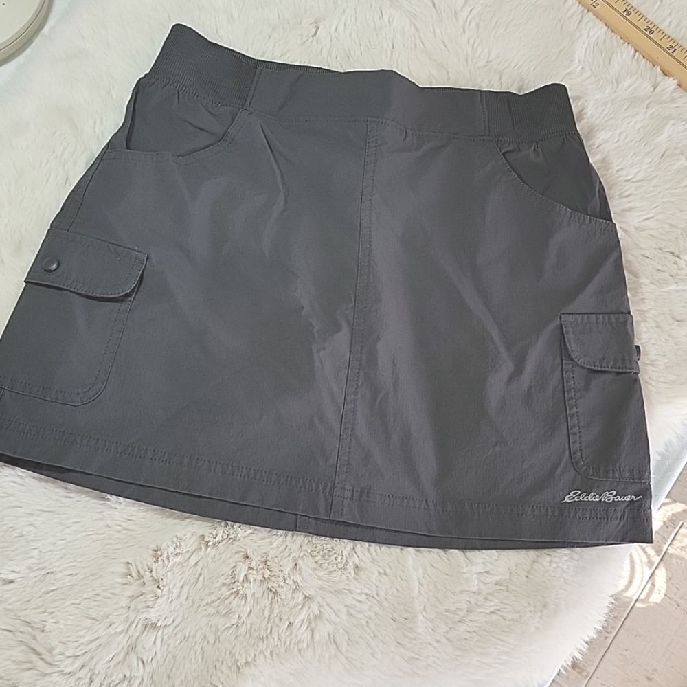Eddie Bauer Pull On Gray szS Hiking Skort  BinO